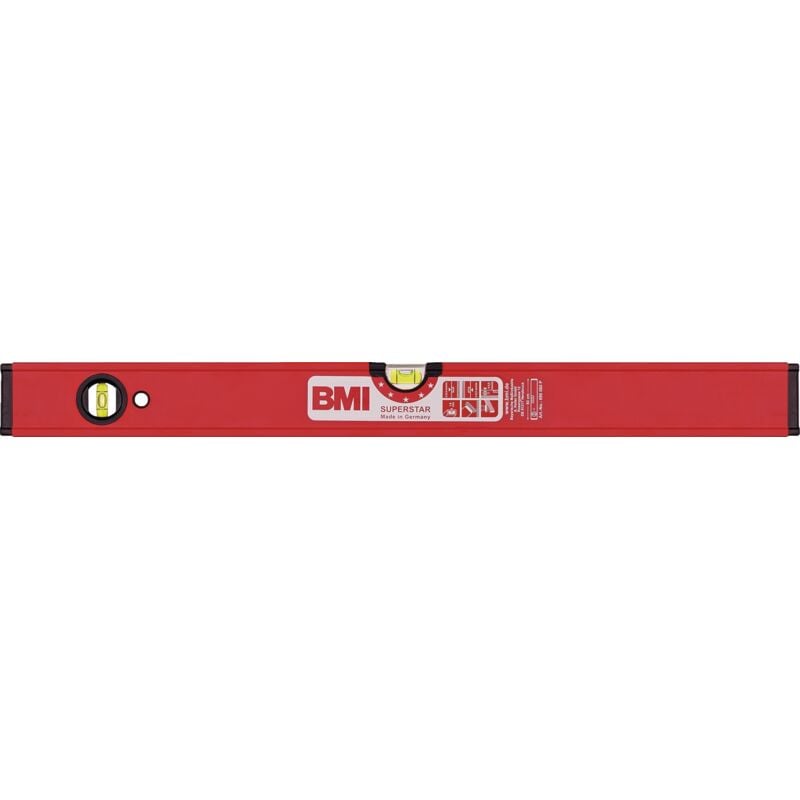 foto del prodotto livella superstar 60cm alluminio rosso 0,5 mm m con magnete bmi