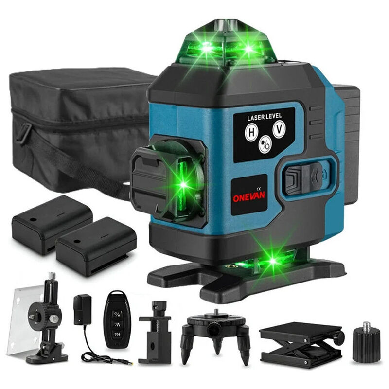 foto del prodotto livelle laser 4d 16 linee campo di livellamento automatico 4 con 2 batterie