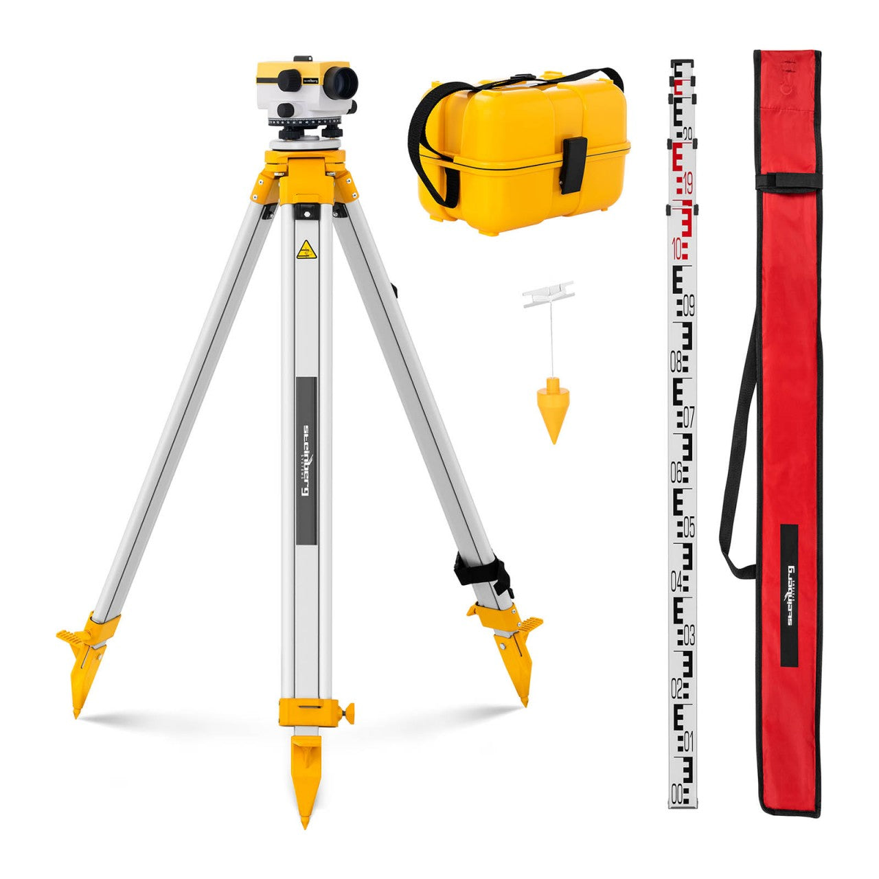 foto del prodotto livello da cantiere con treppiede e mirino ingrandimento 24x distanza obiettivo 36 mm compensatore 2 mm smorzato pneumaticamente 14 0002585