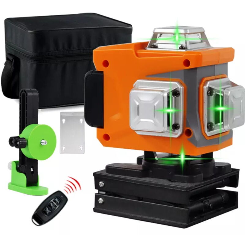 foto del prodotto livello laser luce verde 16 linee 4d 360 pu contrassegnare strumenti da parete orizzontali verticali ad alta precisione e alta luminosit 