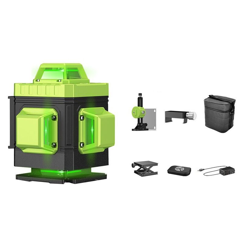 foto del prodotto livello laser verde a 16 linee, livello laser a croce a 360 per installazione di piastrelle e partizioni