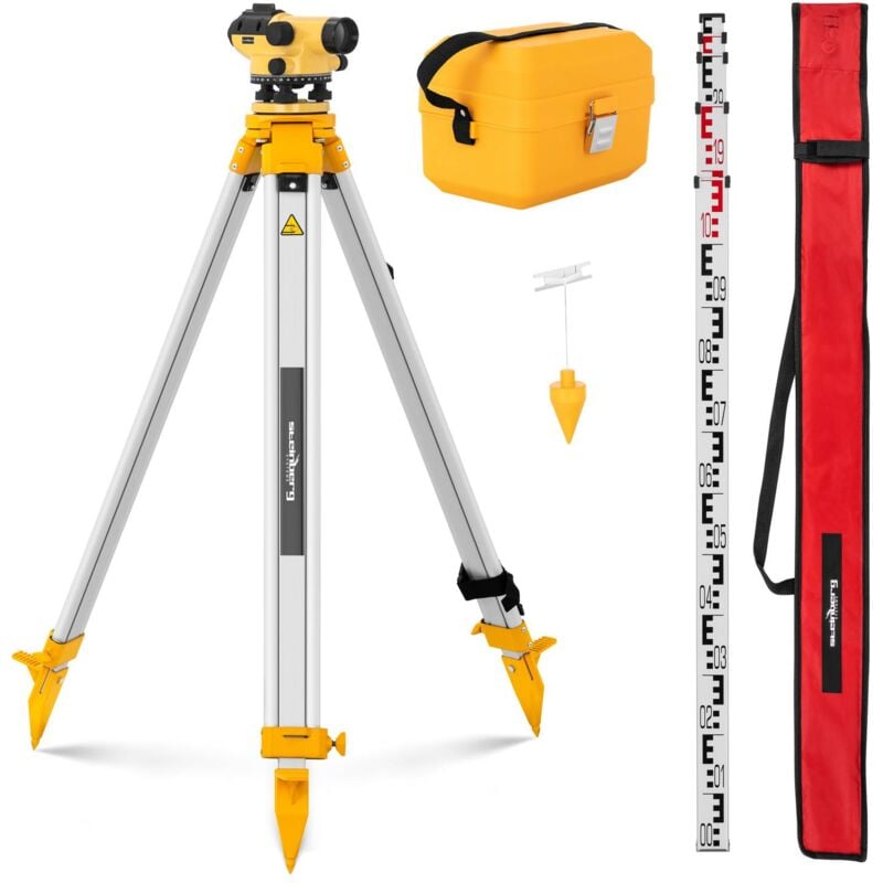 foto del prodotto livello ottico automatico set con stativo stadia livellatore x28 36 mm magnetico