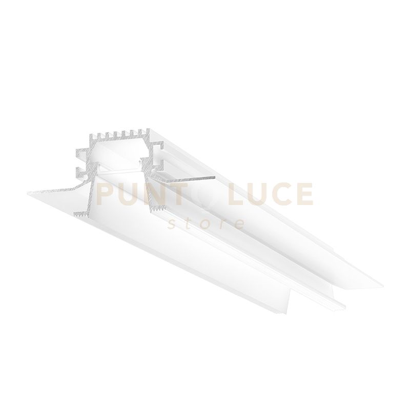 foto del prodotto liverpool rg sistema modulare sezionabile ad inacasso e scomparsa piu diffusore 20mm rientrato trasparente colore bianco mt 2