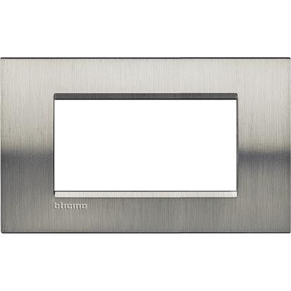 foto del prodotto living light placca 4p acciaio spazzolato lna4804acs