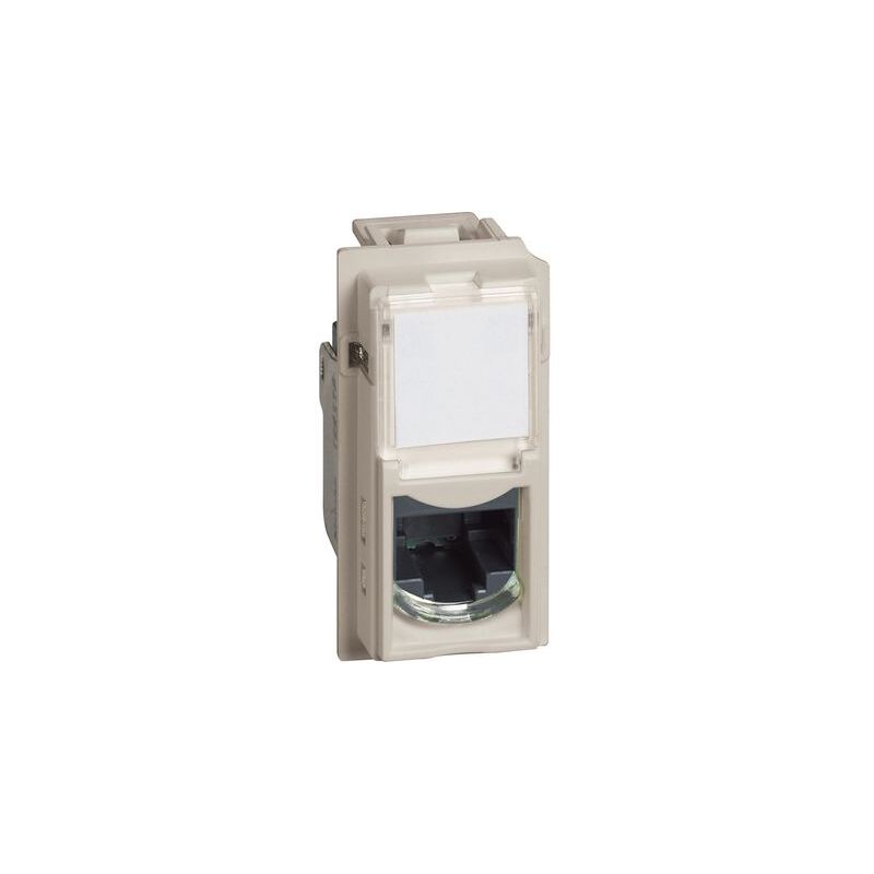 foto del prodotto living now connettore rj45 categoria 5e utp connessione tipo toolless idc 1 modulo colore sabbia km4279c5e - bticino