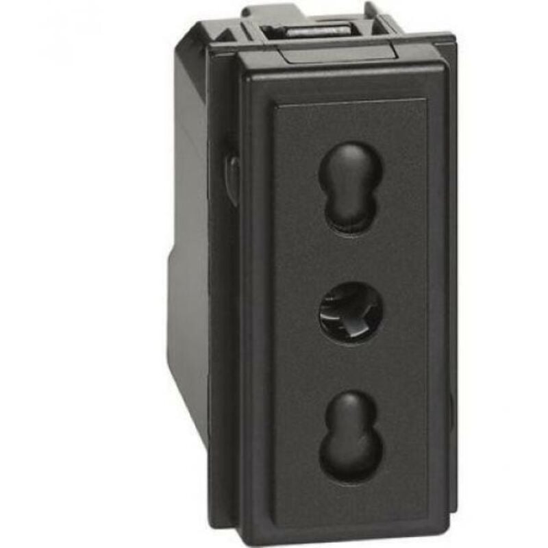 foto del prodotto living now presa bipasso 2p t 16a 250v a.c. 1 modulo nera kg4180 - bticino