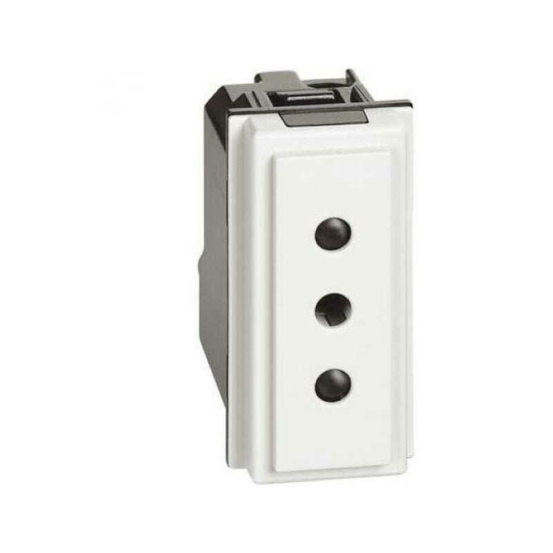 foto del prodotto living now presa di corrente 2 p t 10a 250vac colore bianco 1 modulo kw4113 bticino