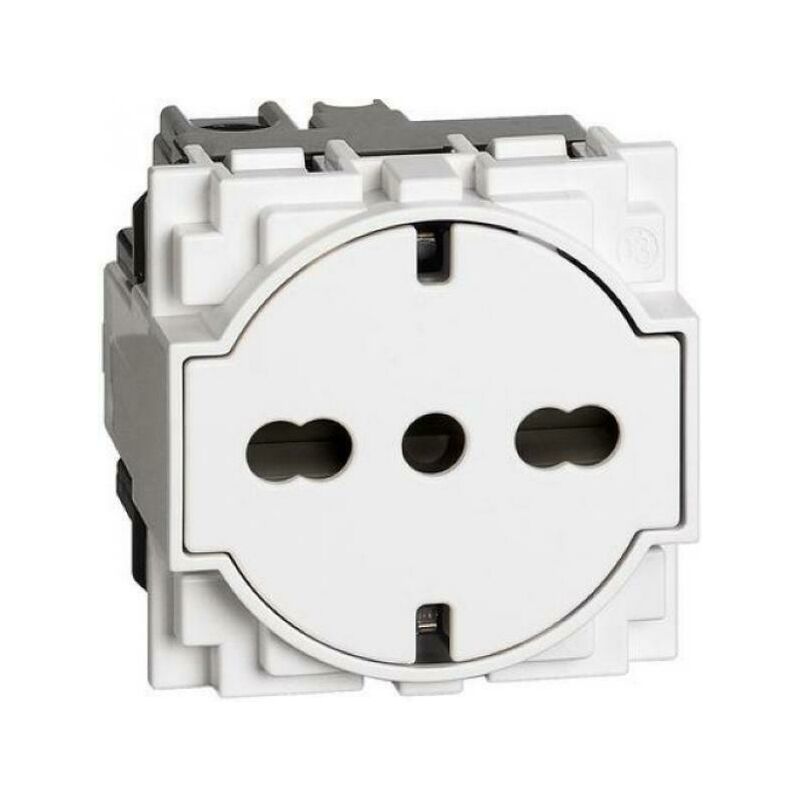 foto del prodotto living now presa flat standard 2 poli 43 terra colore bianco 16a colore bianco kw4140a16f bticino
