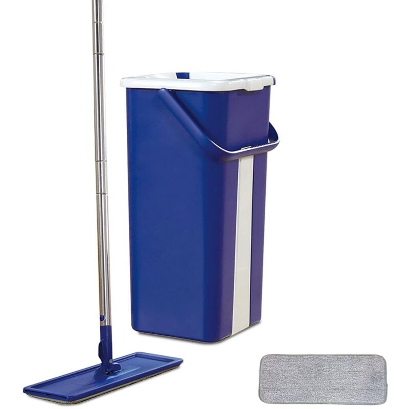 foto del prodotto livington touchless mop set di lavapavimenti con secchio per strizzare senza piegarsi mocio per una facile pulizia e mani pulite, secchio da