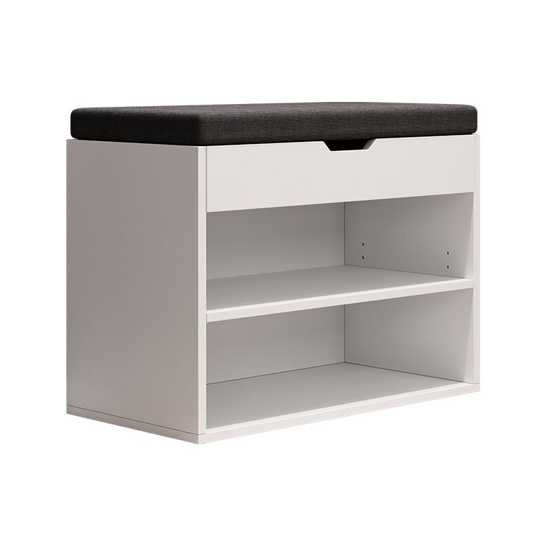 foto del prodotto livinity - panca scarpiera da ingresso titus, bianco, 60 x 45 cm con ripiano, vicco