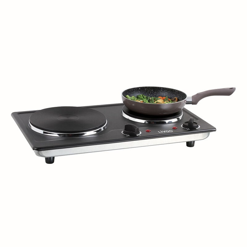 foto del prodotto livoo fornello elettrico 2 fuochi 2500w nero doc168n
