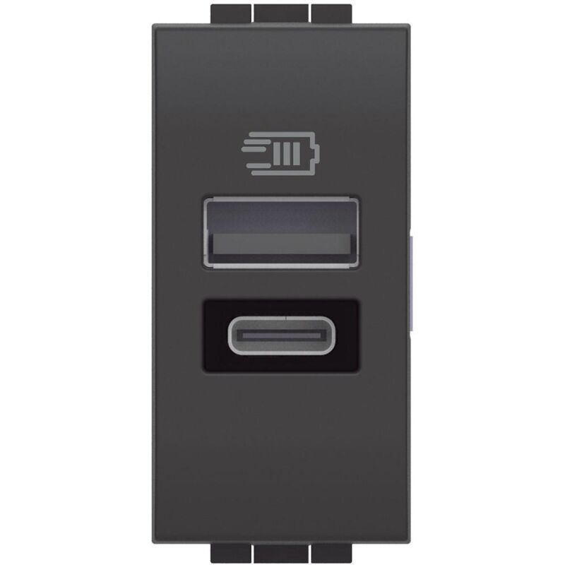 foto del prodotto ll usb charger bticino tipo a c antracite