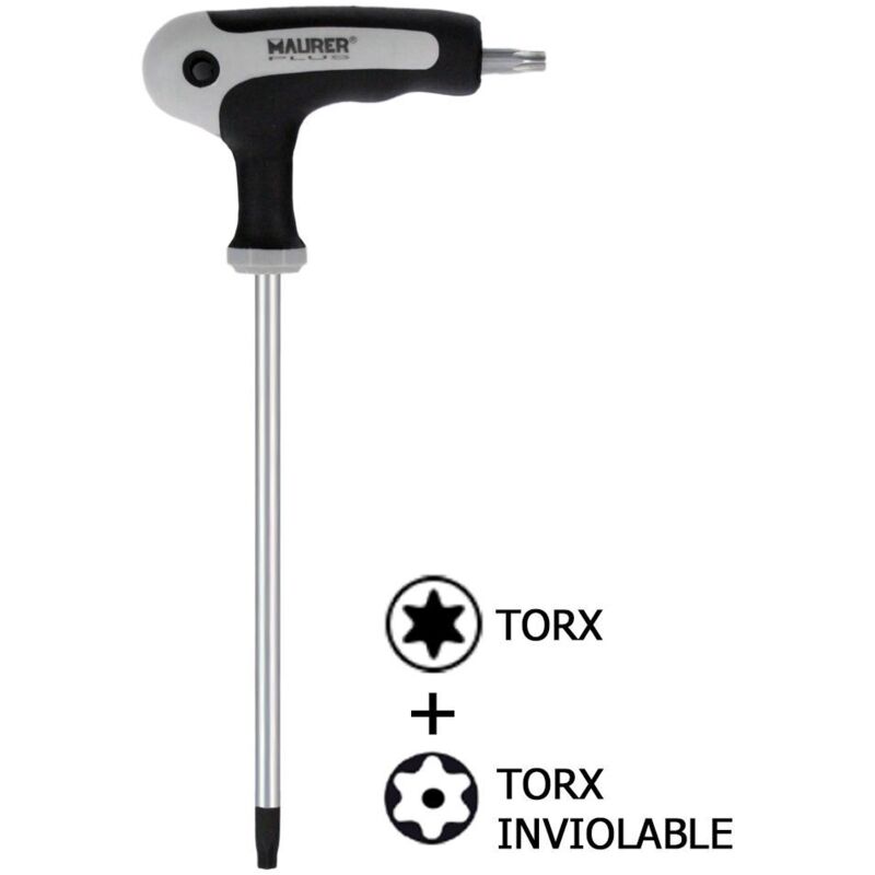 foto del prodotto llave torx maurer con mango '''t''' t40 inviolable
