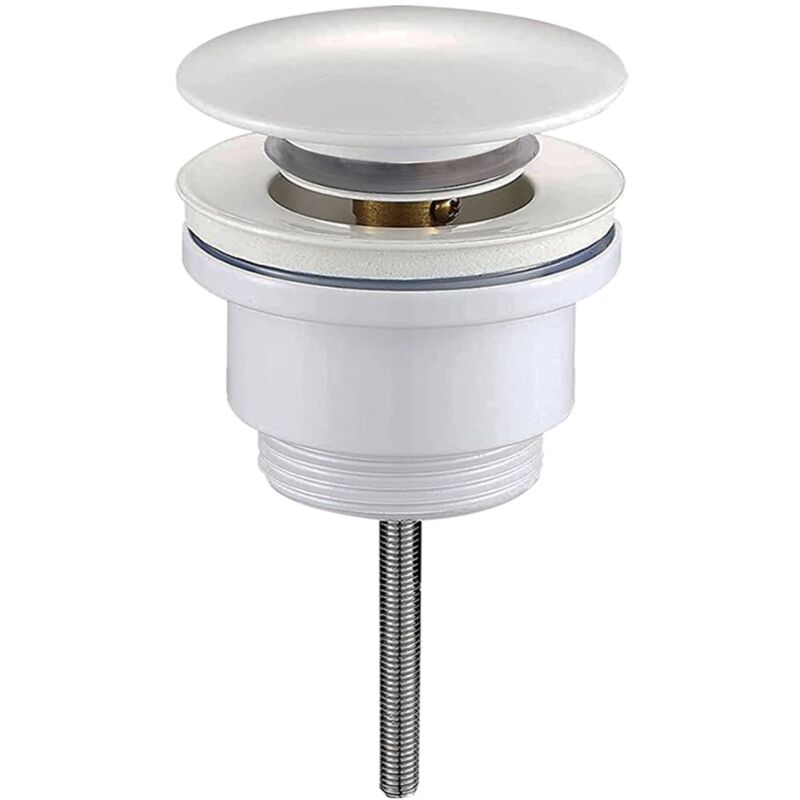 foto del prodotto llavisan kibath l490671 valvola clic clac universale bianco opaco. scarico push up per lavabo e bidet, finitura opaca. dado da 1 1 4. realizzato in