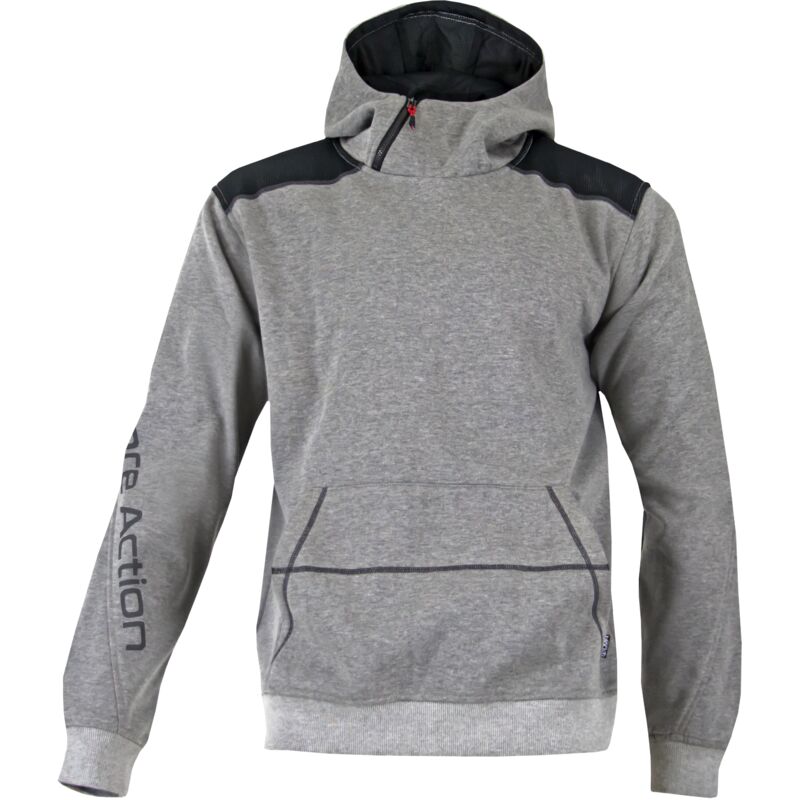 foto del prodotto lma - felpa con cappuccio top jogging collo con zip grigio 8079 cyber t.2
