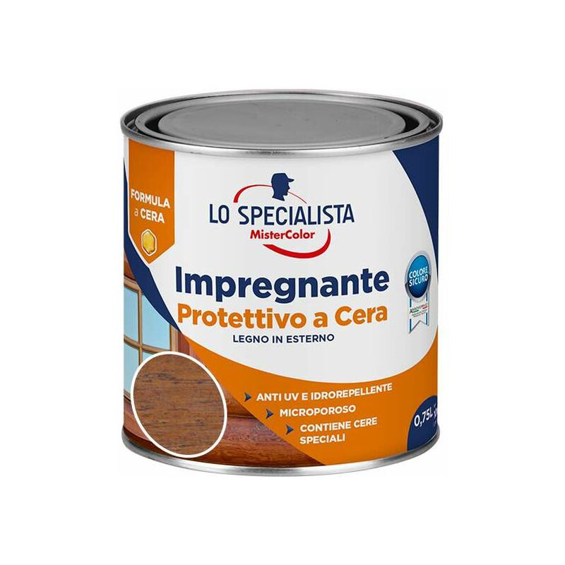 foto del prodotto lo specialista impregnante cera a solvente 0,75 l castagno scuro