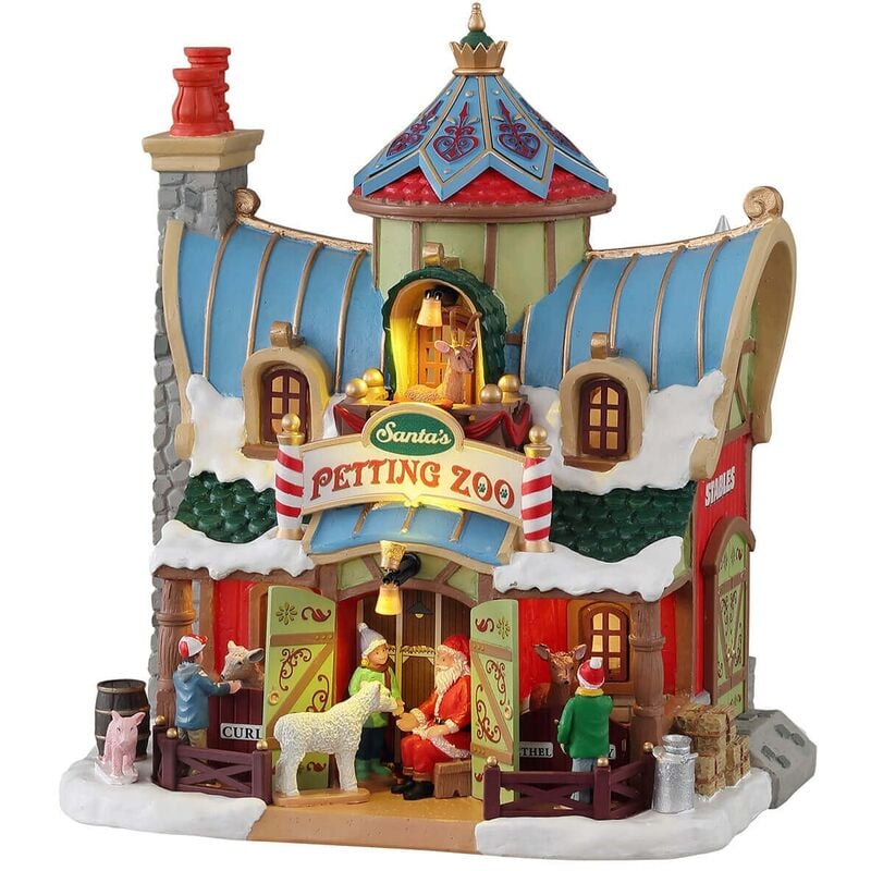 foto del prodotto lo zoo di babbo natale santa s petting zoo a batteria 15792 lemax