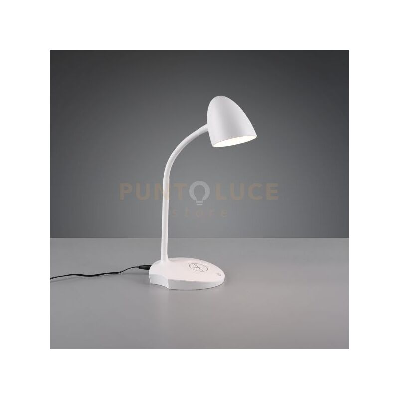 foto del prodotto load lampada da studio led 4w 560lm, 3000k metacrilato bianca con carica smartphone ad induzione e accensione touch h. 38cm