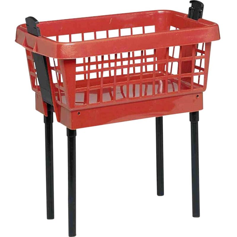 foto del prodotto lockweiler cestello per biancheria con piedini rosso, 65 cm