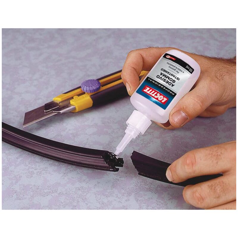 foto del prodotto loctite adesivo istantaneo gomma, adesivo cianoacrilico monocomponente, trasparente, 50 g