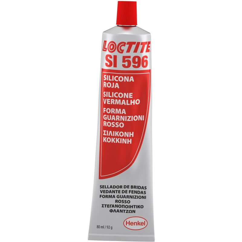 foto del prodotto loctite si 596, silicone acetico autolivellante, silicone monocomponente rosso adatto come sigillante per riparazioni e resistente all acqua, 1