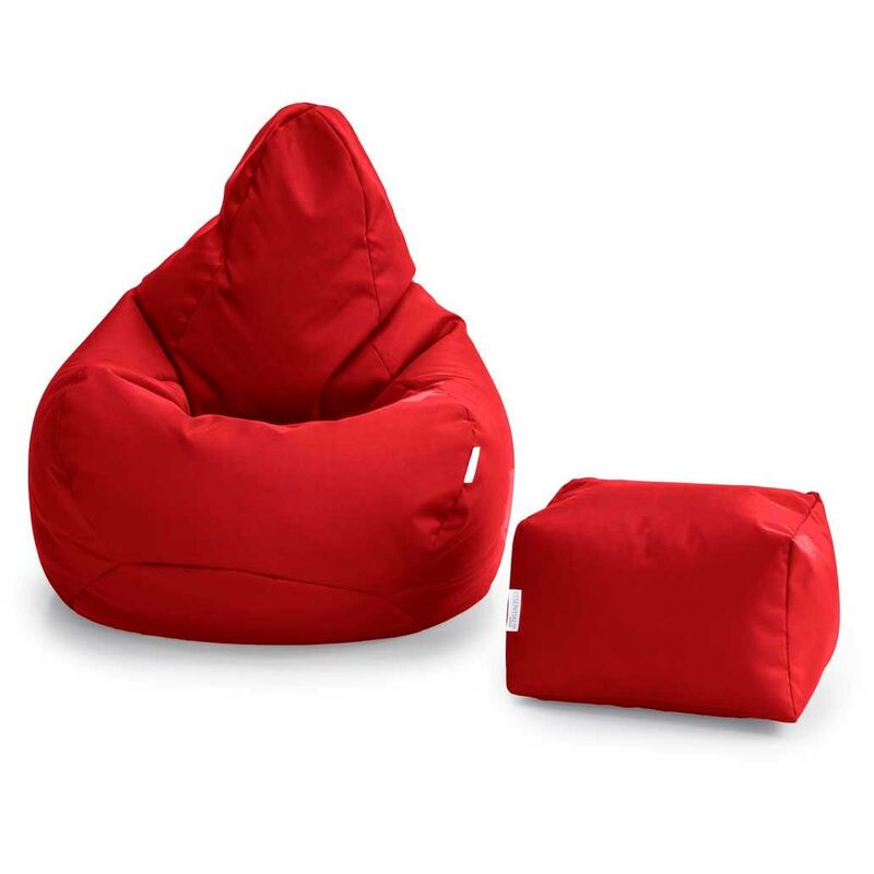 foto del prodotto loft 25 poltrona a sacco e poggiapiedi, poltrona a sacco da gioco con schienale alto e poggiapiedi, pouf da gioco resistente all acqua per interni