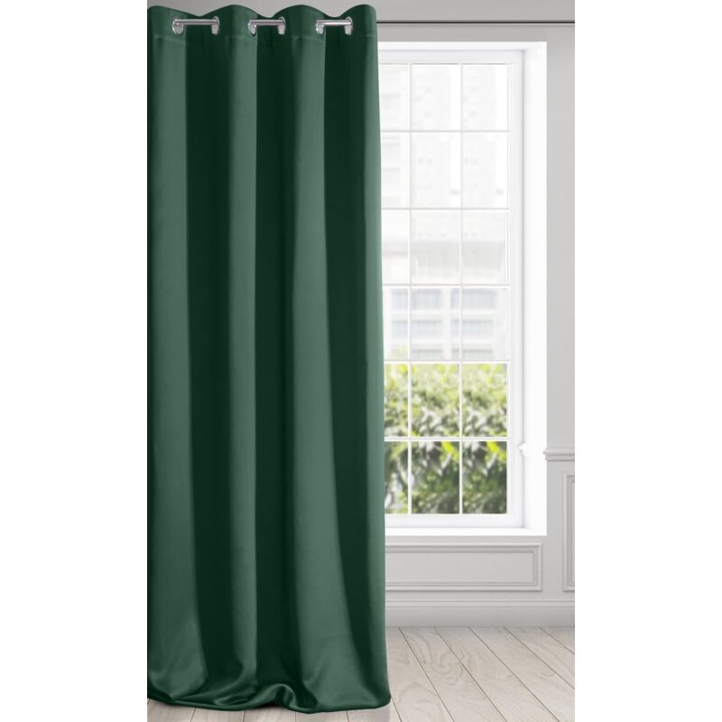 foto del prodotto logan tenda oscurante extra lunga 1 unit , occhielli, blocco della luce, oscuramento della stanza, camera da letto, soggiorno, 135x250 cm, verde