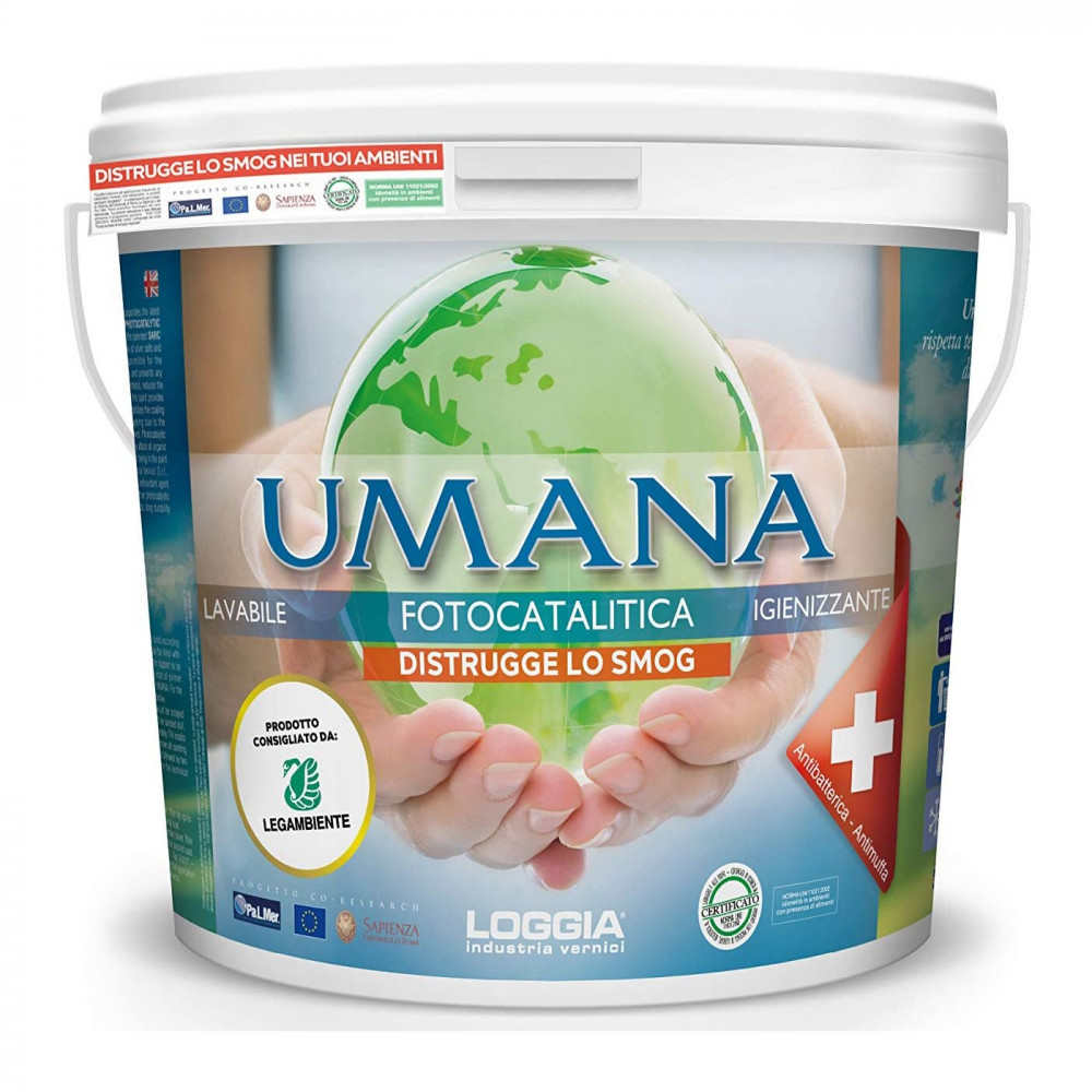 foto del prodotto loggia umana classic 2,5lt pittura bianca lavabile igienizzante ed antibatterica