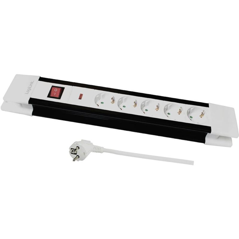 foto del prodotto logilink lps211 multipresa con interruttore nero, bianco schuko 1 pz.