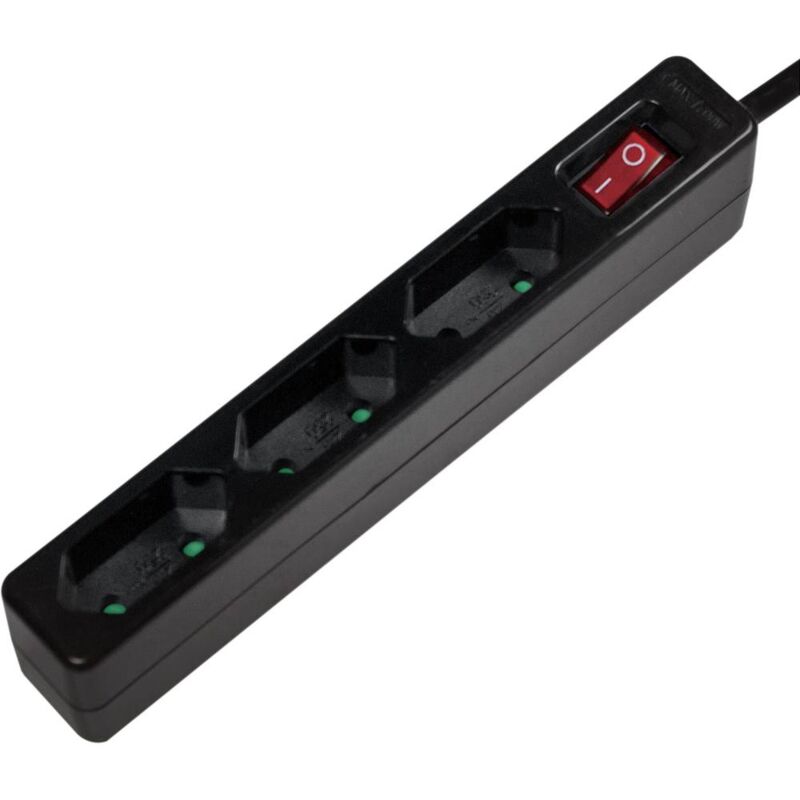 foto del prodotto logilink lps230b multipresa con interruttore 3 scomparti nero cee 7 17 1 pz.
