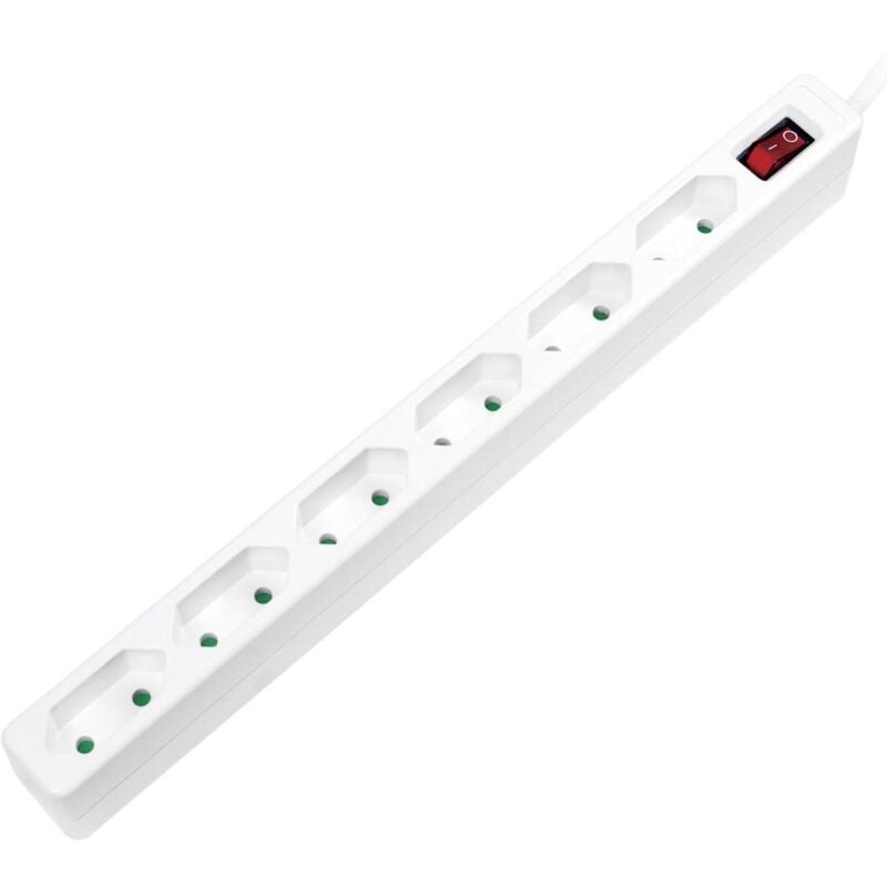 foto del prodotto logilink lps232 multipresa con interruttore 6 scomparti bianco schuko 1 pz.
