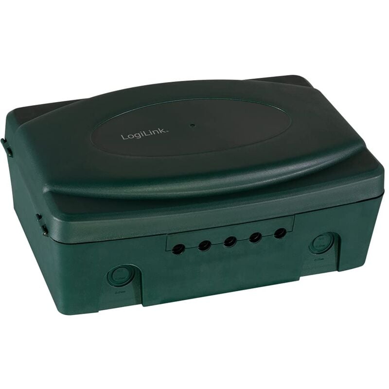foto del prodotto logilink lps272 scatola elettronica resistente alle intemperie esterno , verde con protezione da polvere e spruzzi d acqua ip54 , 32 x 21 x 11,5