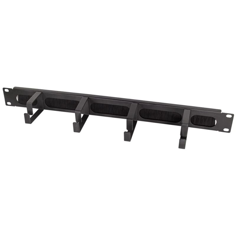 foto del prodotto logilink professional or106b pannello passacavi da 19 con 4 staffe in acciaio e listello, colore nero