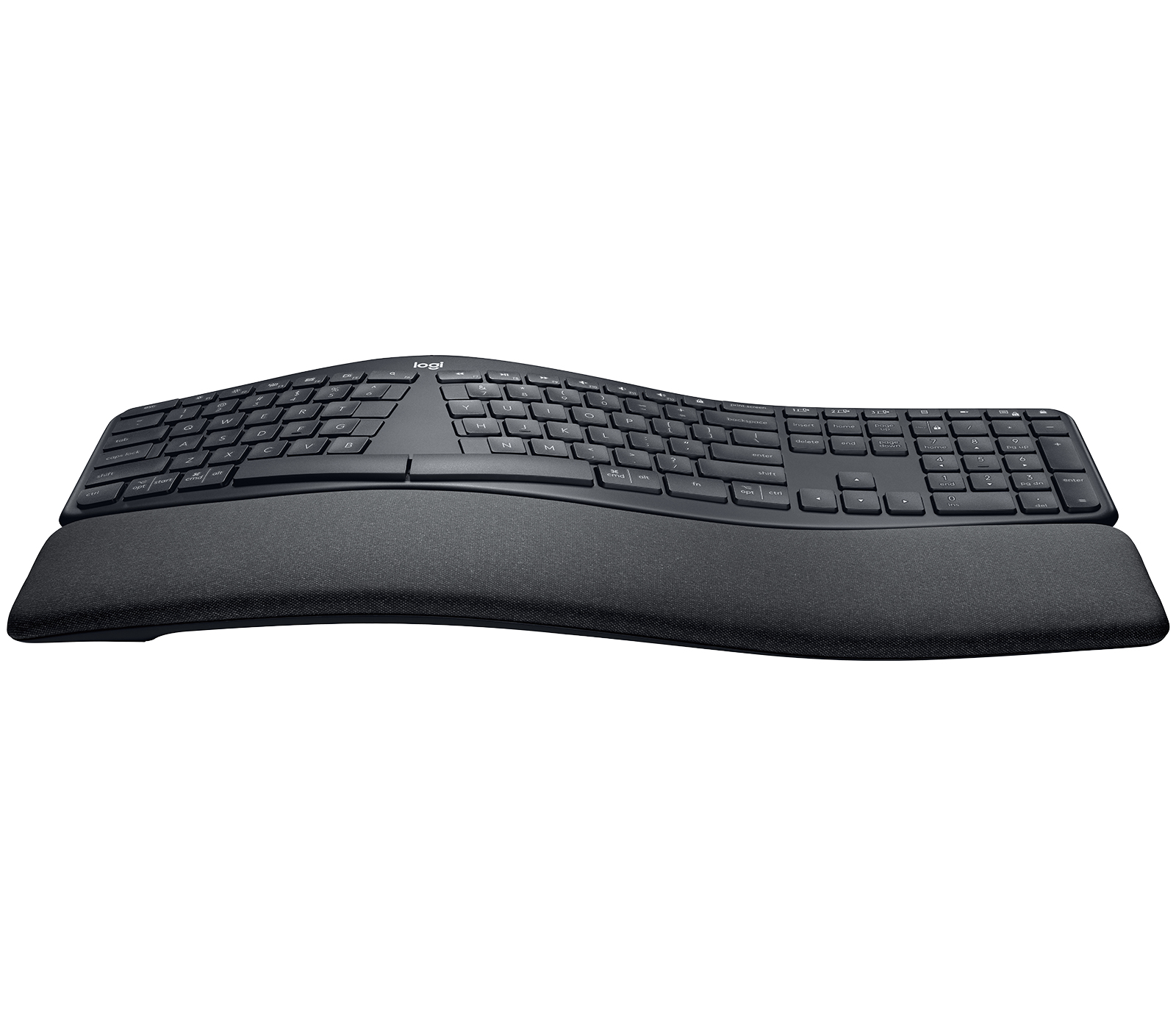 foto del prodotto logitech ergo k860 wireless split keyboard tastiera ergonomica wireless, poggiapolsi, connettivit bluetooth e usb, compatibile con windows e mac