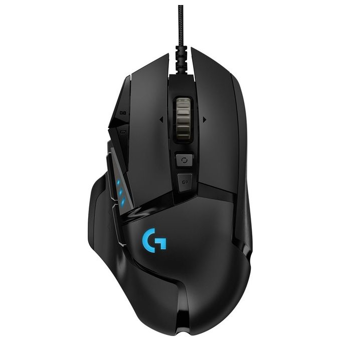 foto del prodotto logitech g g502 hero mouse gaming prestazioni elevate, sensore hero 25k, 25.600 dpi, rgb, pesi regolabili, 11 pulsanti programmabili, memoria integrata, pc mac laptop, nero