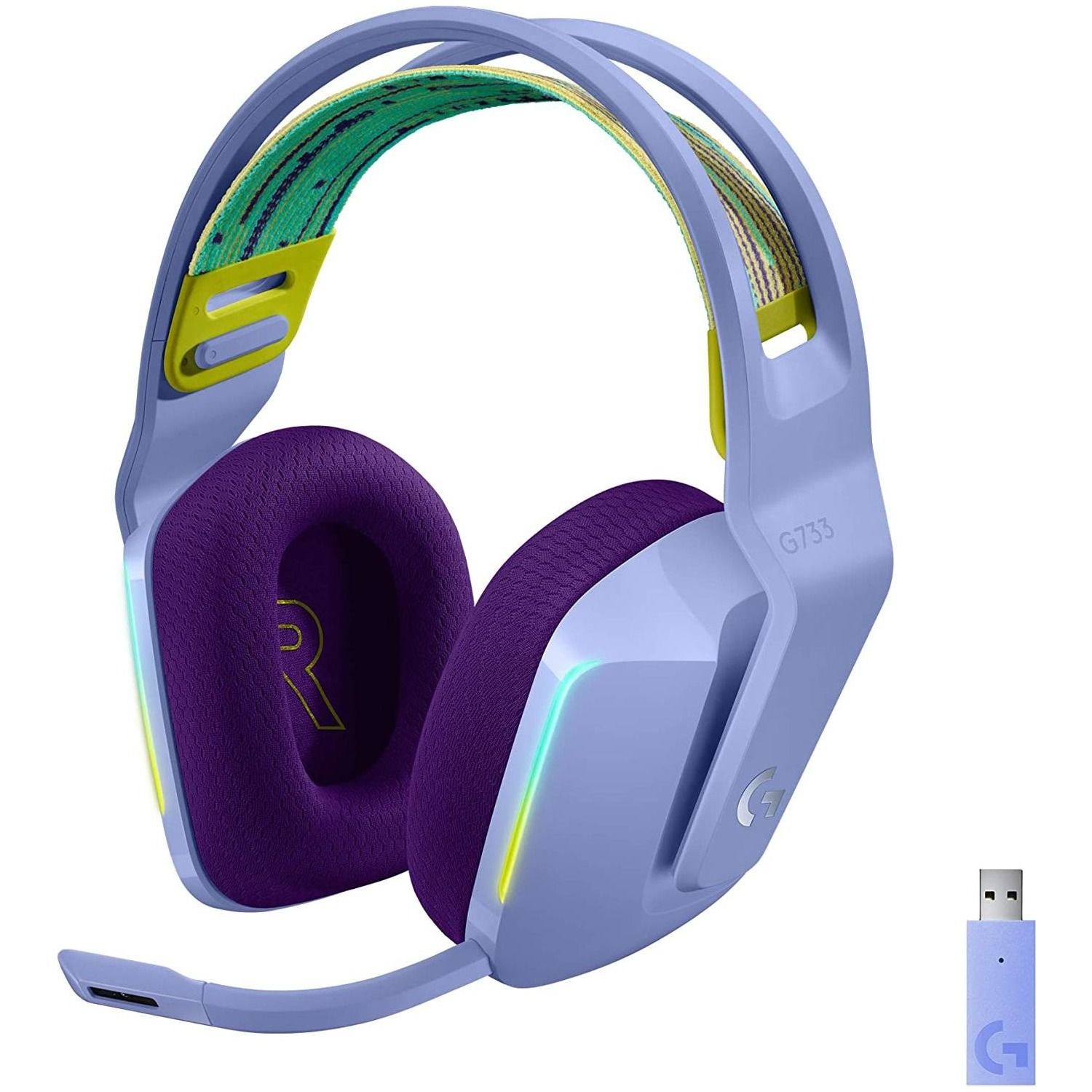 foto del prodotto logitech g733 light.lilla