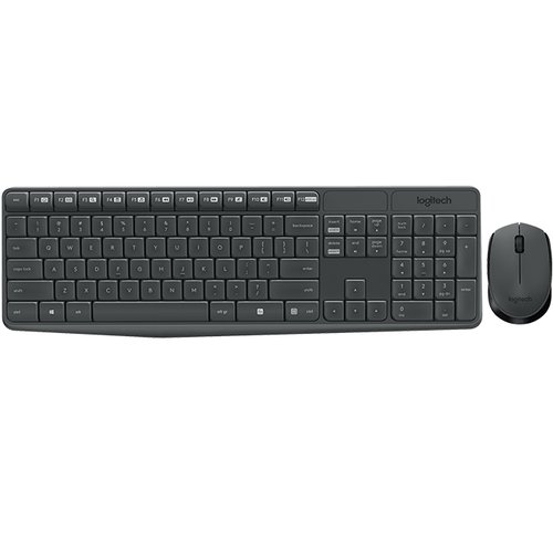 foto del prodotto logitech mk235 combo tastiera e mouse wireless per windows, ricevitore unifying usb 2,4 ghz wireless, 15 tasti fn, lunga durata della batteria, compatibile con pc, laptop