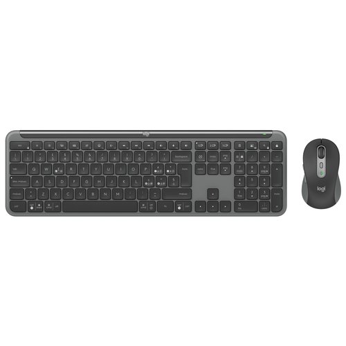 foto del prodotto logitech mk950 signature slim tastiera mouse incluso ufficio rf senza fili bluetooth qwerty italiano grafite