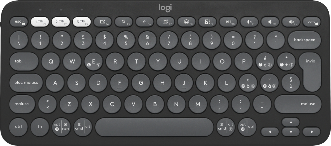 foto del prodotto logitech pebble keys 2 k380s tastiera universale rf senza fili bluetooth qwerty italiano grafite
