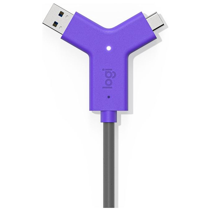 foto del prodotto logitech switch trasmettitore e ricevitore av nero-viola