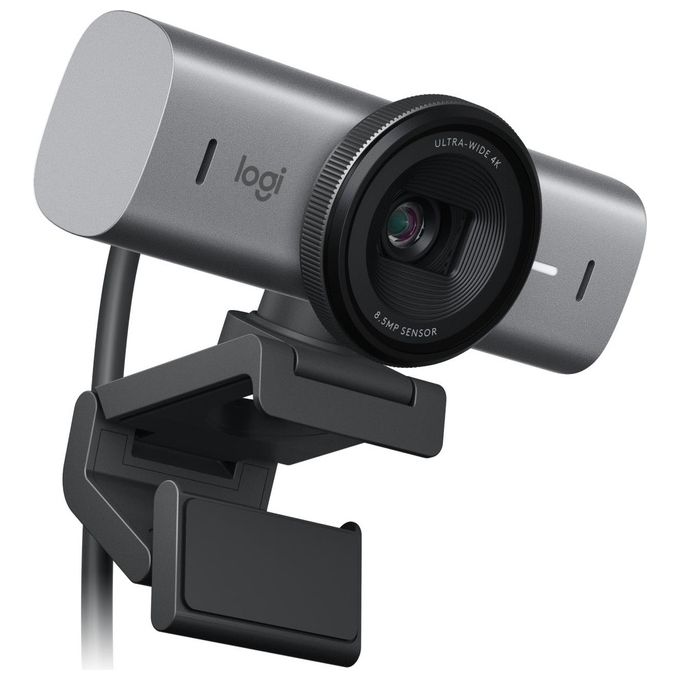 foto del prodotto logitech webcam mx brio 705 for business 4k con correzione automatica della luminosita ultra hd inquadratura automatica show mode usb c compatibile con microsoft teams zoom google meet grafite