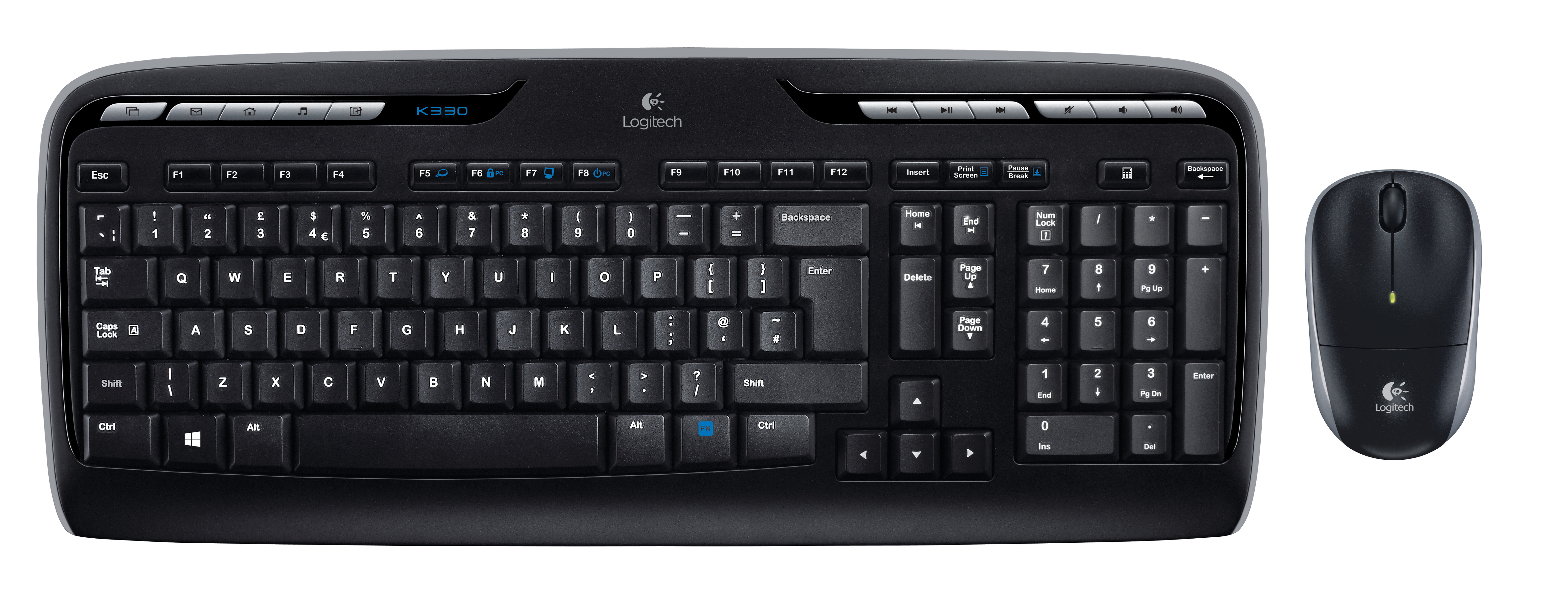 foto del prodotto logitech wireless combo mk330 tastiera mouse incluso ufficio usb qwerty us international nero