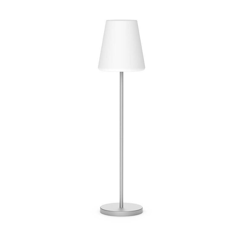 foto del prodotto lola slim 180 cm di altezza. lampada da terra senza fili per interni ed esterni con cavo di iuta. luce led calda o fredda. prodotto in spagna