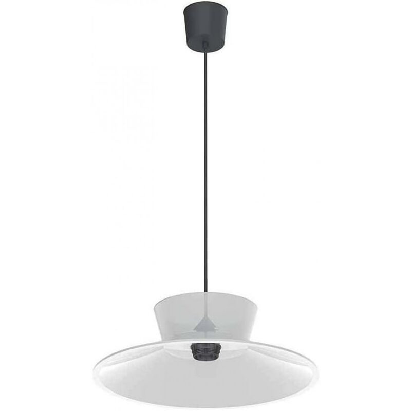 foto del prodotto lombardo lampada da sospensione soffitto vintage 35, attacco e27, colore paralume bianco, lampadina non inclusa, lom lb1110013