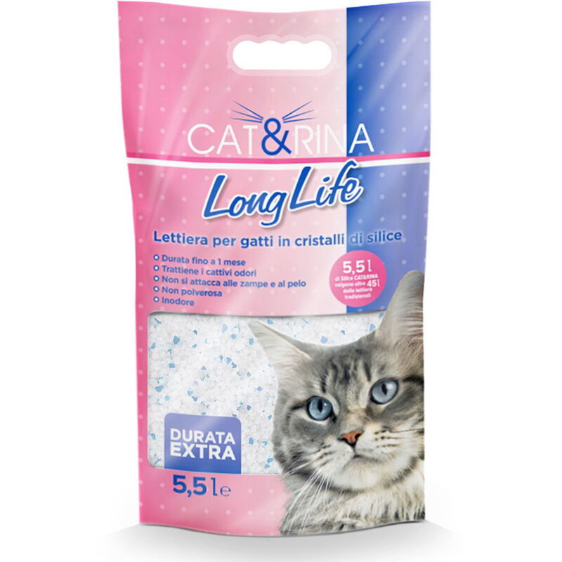 foto del prodotto long life lettiera per gatti in cristalli di silice inodore 5,5 lt
