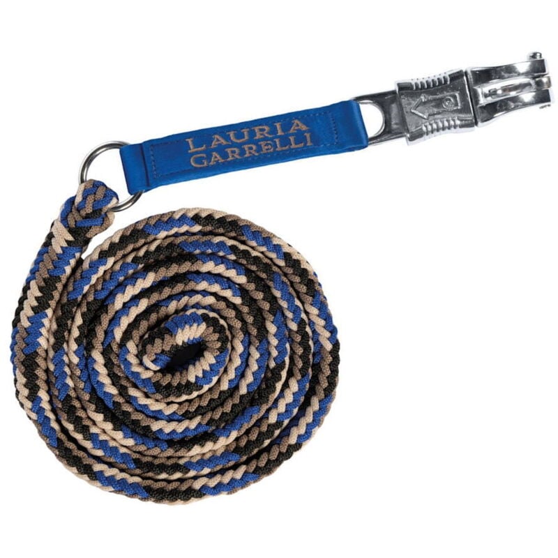 foto del prodotto longhina per cavalli modello amalfi tricolore con moschettone antipanico 180 cm, blu