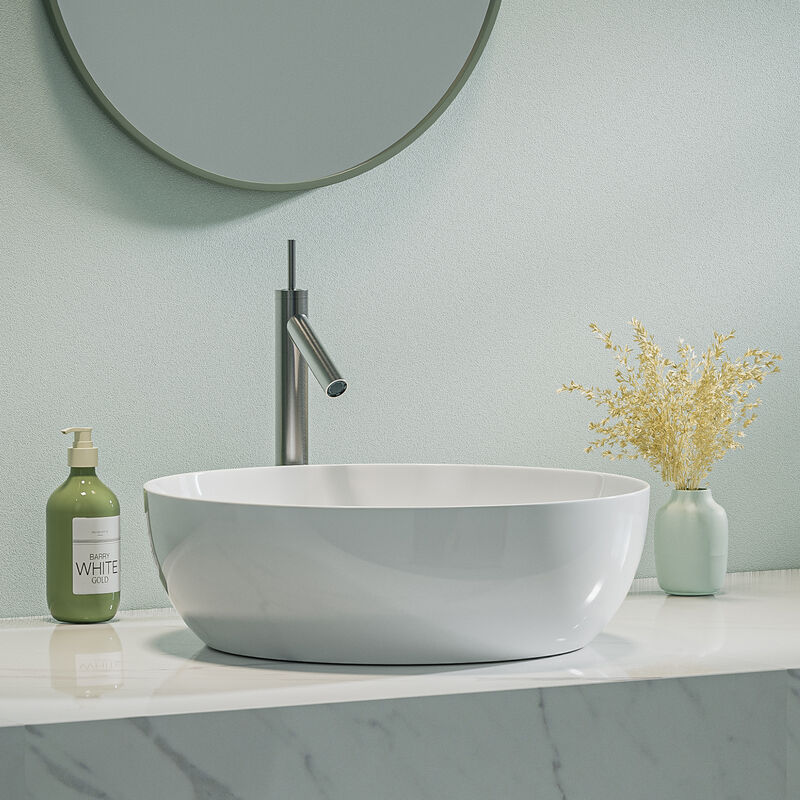 foto del prodotto lonheo auralum rubinetto lavabo con becco alto en acciaio inossidabile, miscelatore monocomando per bagno, con aeratore estraibile