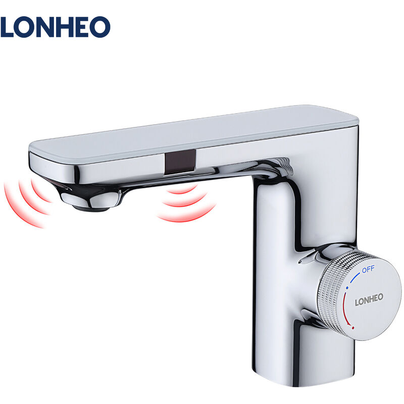 foto del prodotto lonheo rubinetto ad infrarossi automatico con doppio sensore interruttore automatico senza contatto per l acqua miscelatore per lavabo bagno