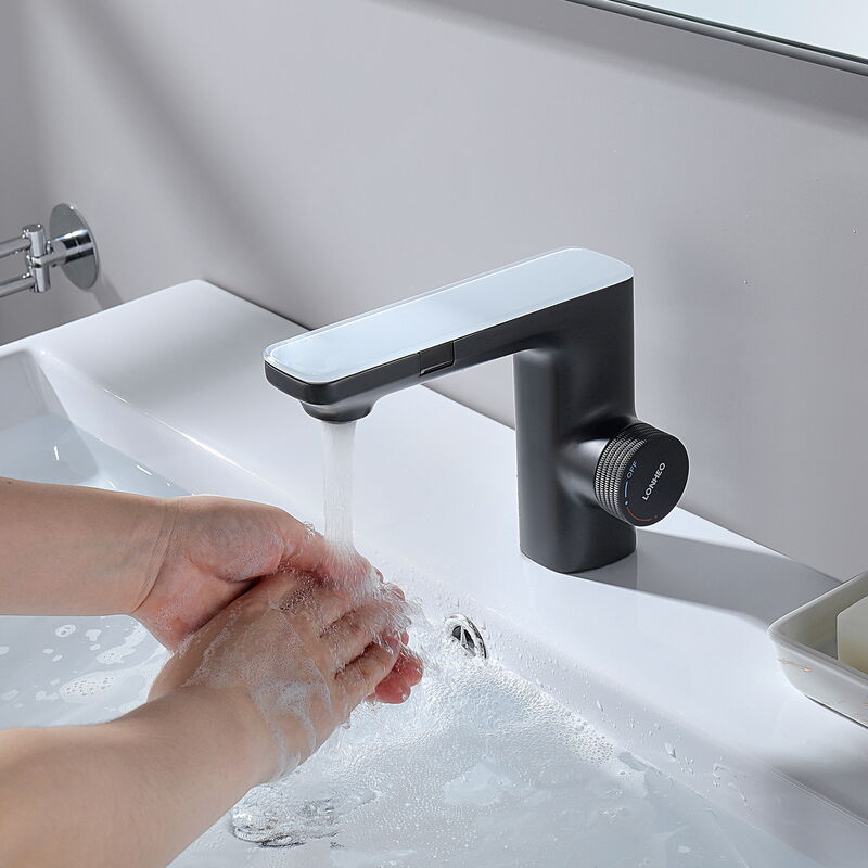 foto del prodotto lonheo rubinetto ad infrarossi con doppio sensore, miscelatore rubinetto per bagno con sensore automatico, stoccaggio dell acqua 3 min,