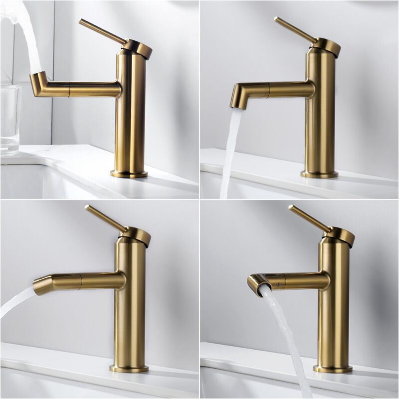 foto del prodotto lonheo rubinetto per lavabo con bocca girevole a 360 , miscelatore monocomando per bagno, rubinetto lavabo con gorgogliatore removibile,